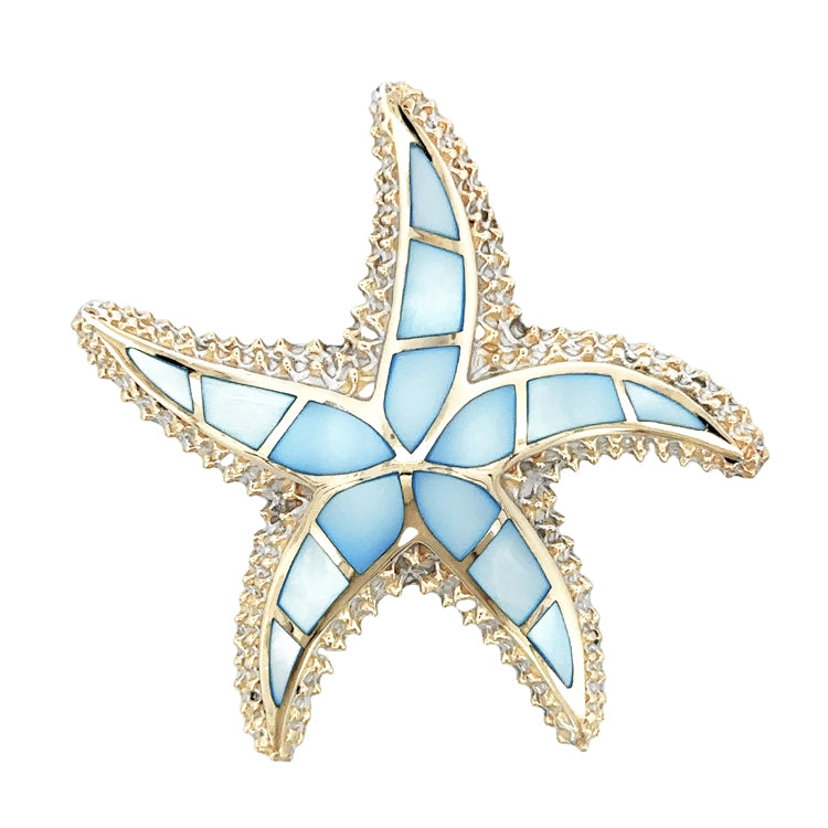 Large Spikey Starfish Slide Pendant, Sterling