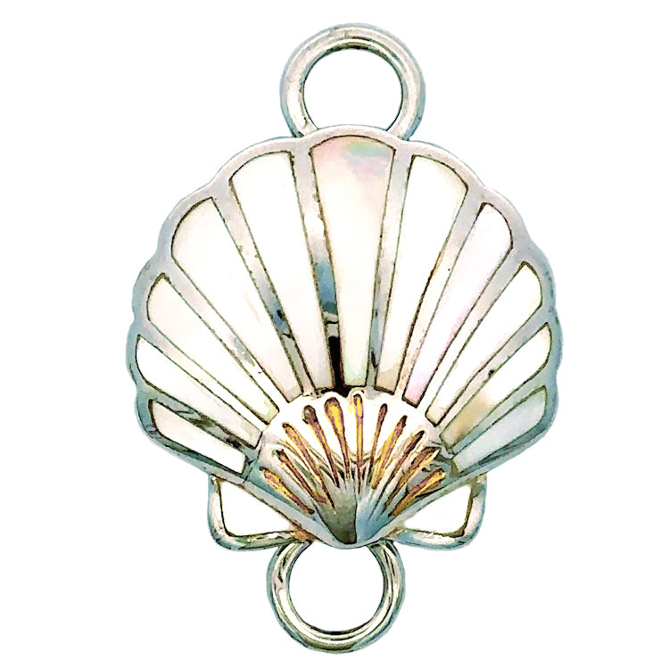 Scallop Bracelet Topper, Sterling and Mother of Pearl