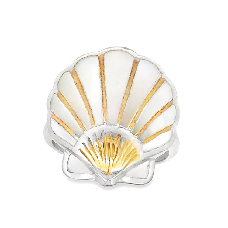 Scallop Shell Ring, Sterling