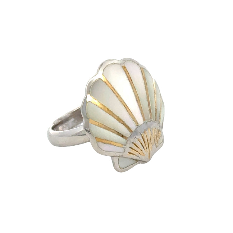 Scallop Shell Ring, Sterling