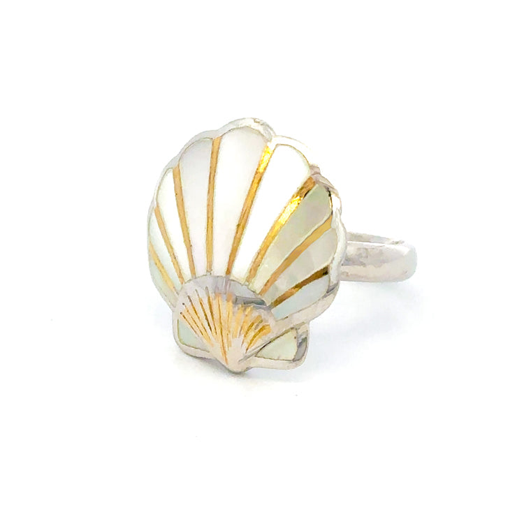 Scallop Shell Ring, Sterling