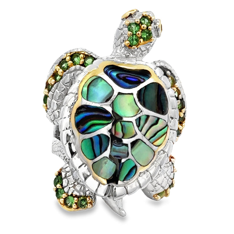 Turtle Ring Sterling and 18Kt - Cedar Chest Sanibel