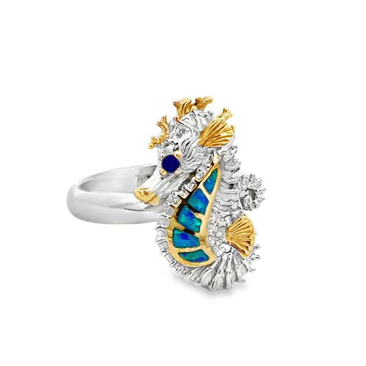 Seahorse Ring, Sterling