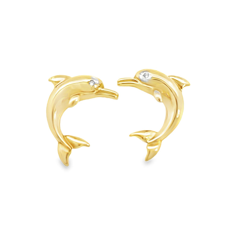 Dolphin Earrings, 14Kt