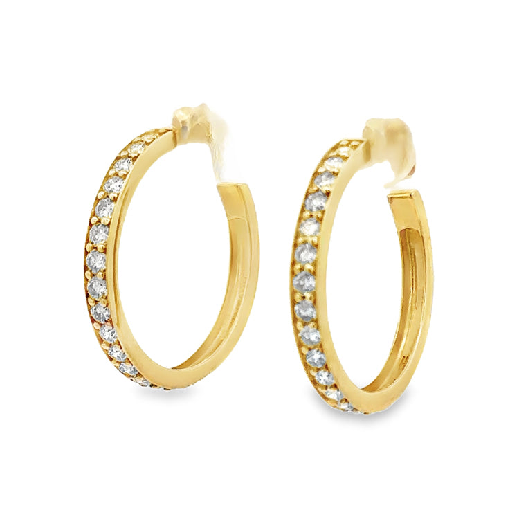 Diamond Hoop Earrings - 14Kt