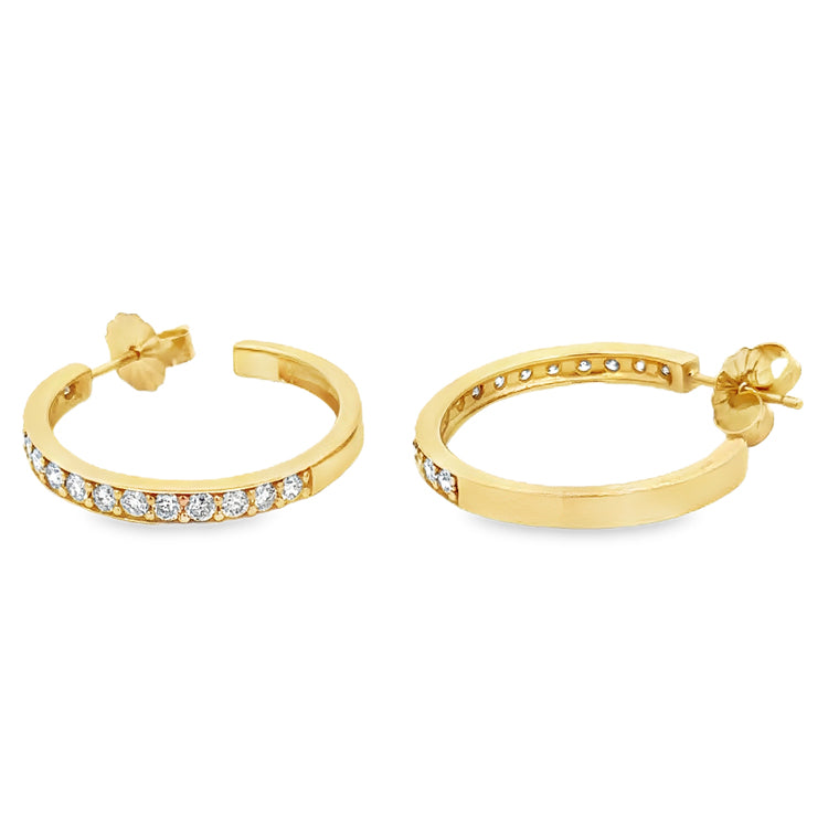 Diamond Hoop Earrings - 14Kt