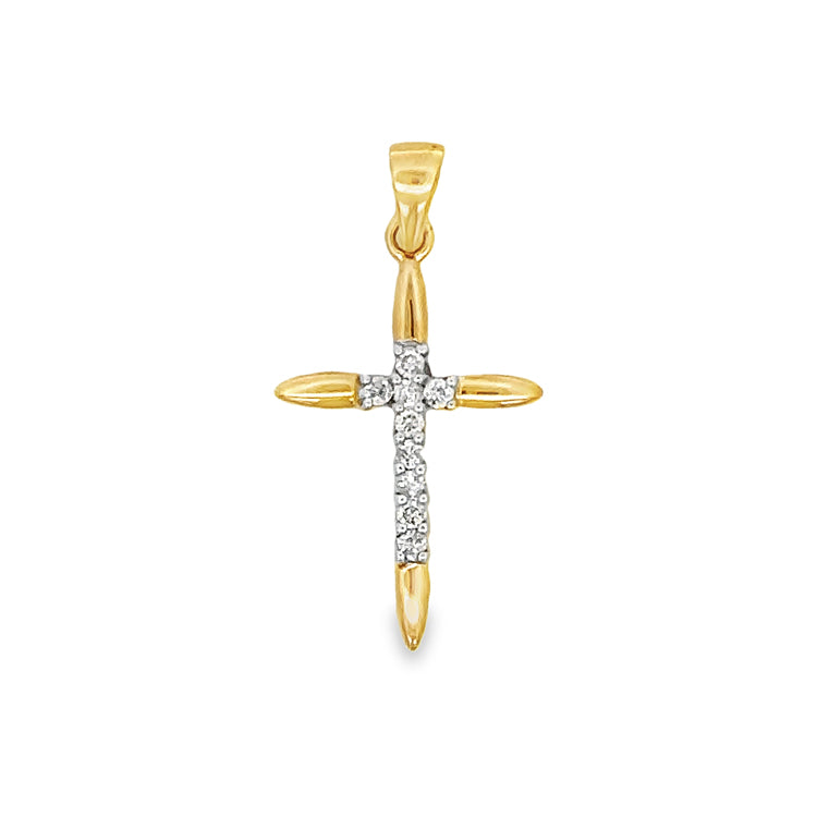 Diamond Cross Pendant, 14Kt