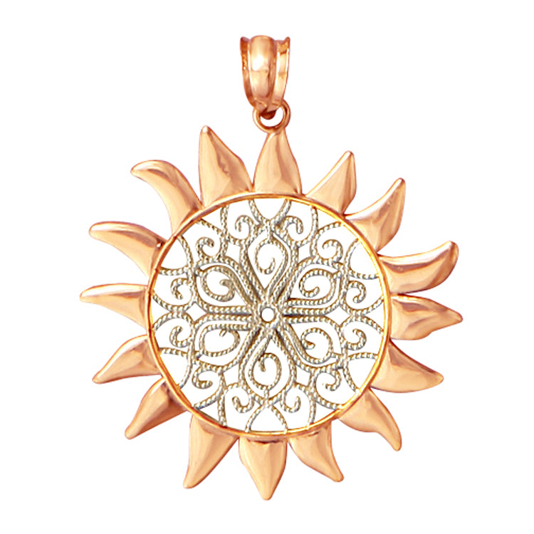 Large Filigree Sun Pendant