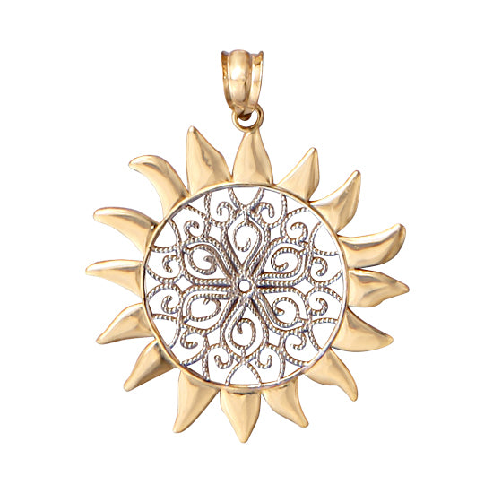 Large Filigree Sun Pendant