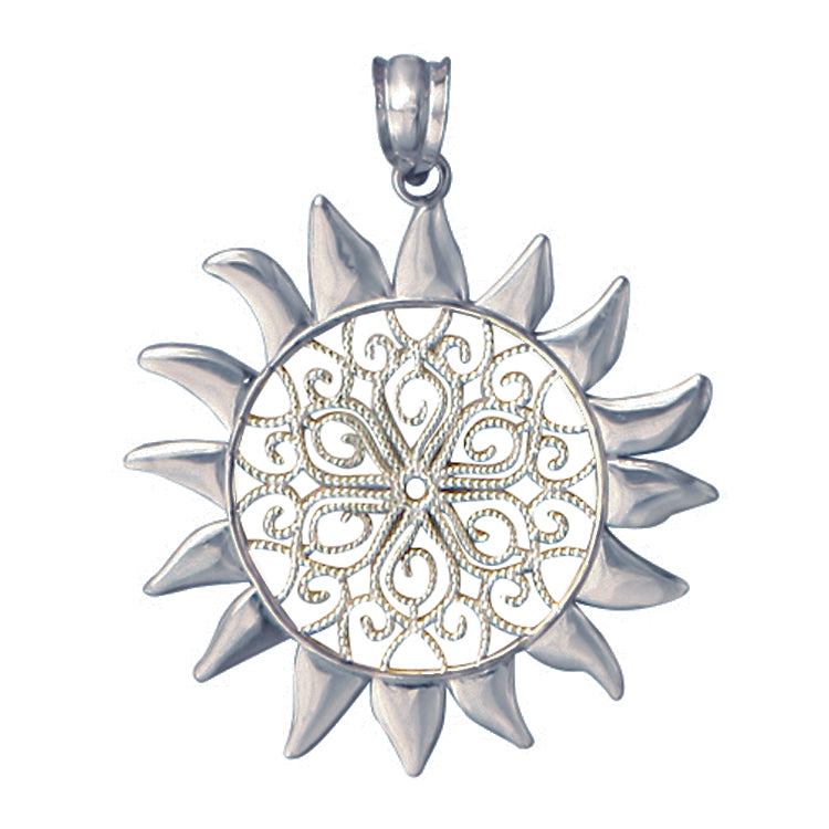 Large Filigree Sun Pendant