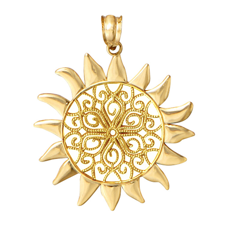 Large Filigree Sun Pendant