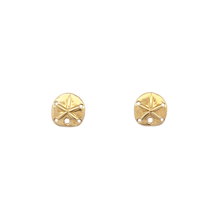 14Kt Yellow Gold Sanddollar Post earrings.