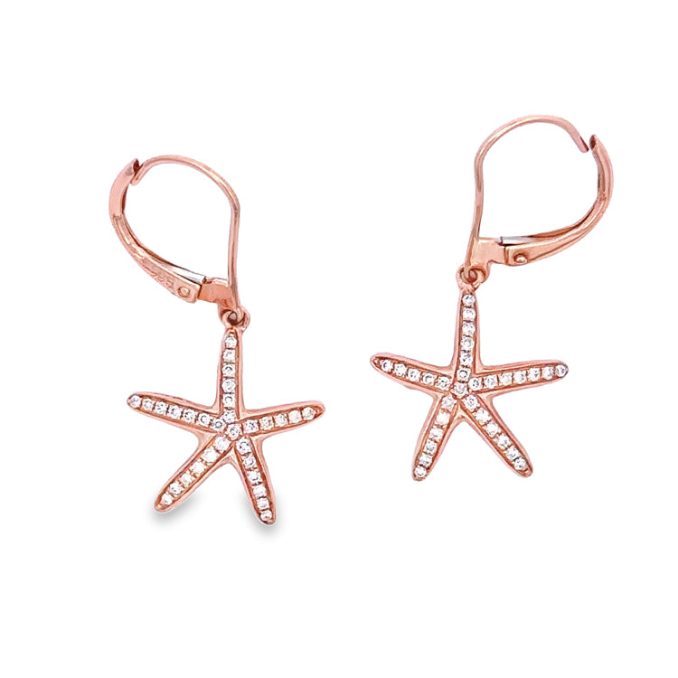 Starfish Earrings 14Kt Pink Gold