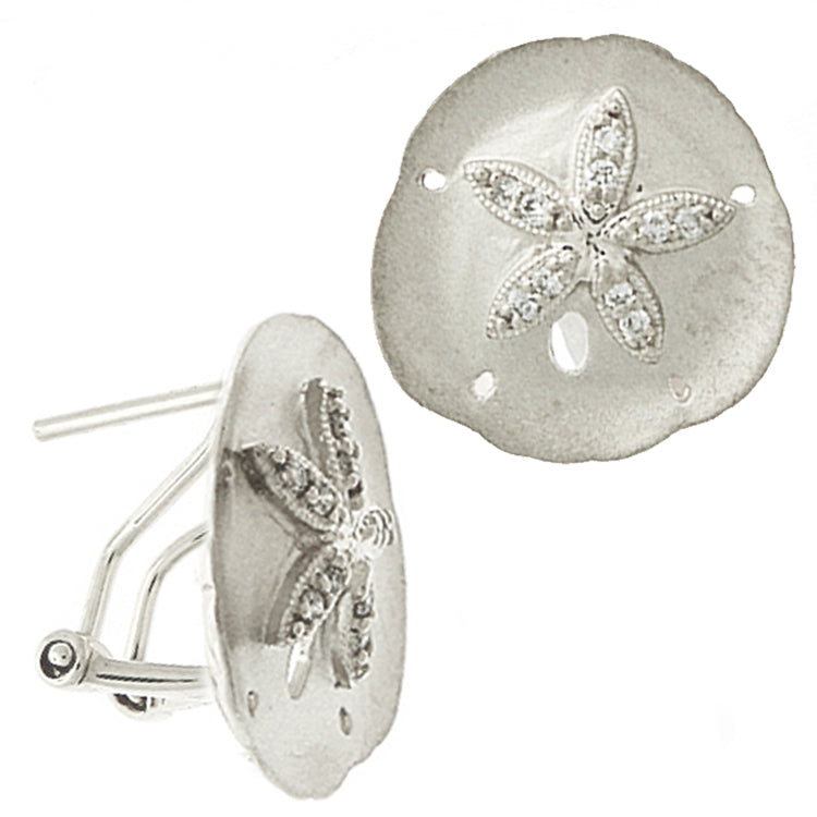 Sand Dollar Earrings, 14Kt &amp; Diamonds