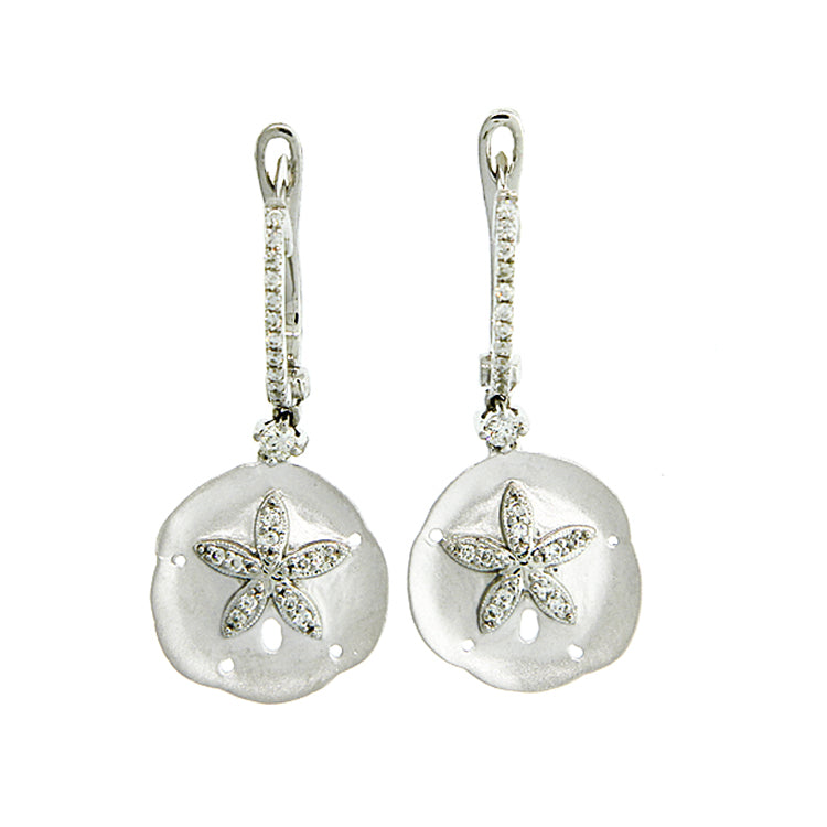 Sand Dollar Earrings, 14Kt &amp; Diamonds