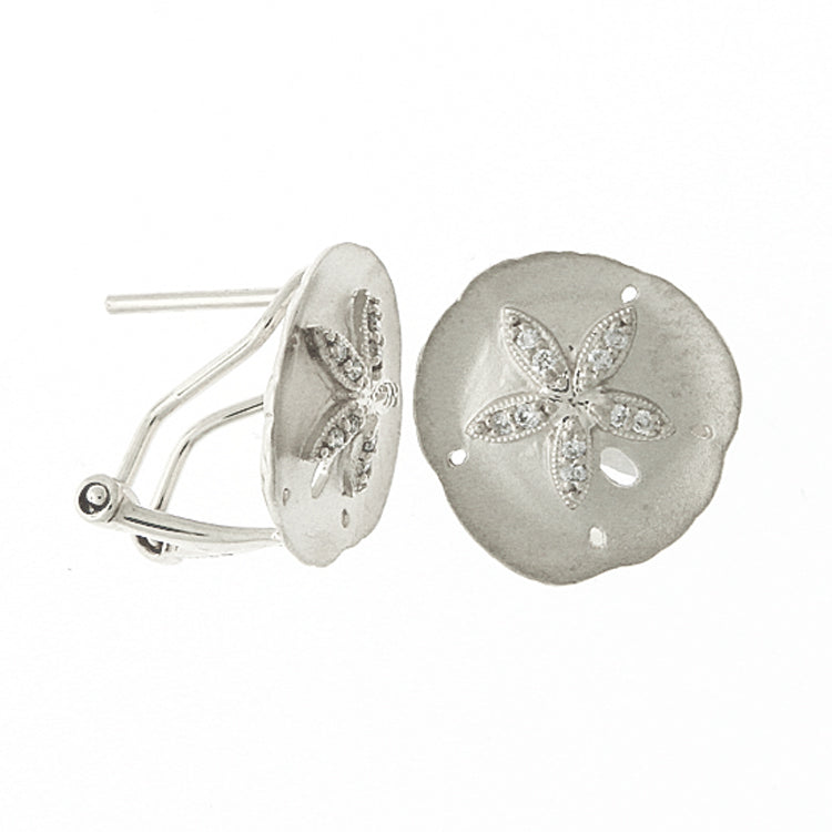 Sand Dollar Earrings, 14Kt &amp; Diamonds