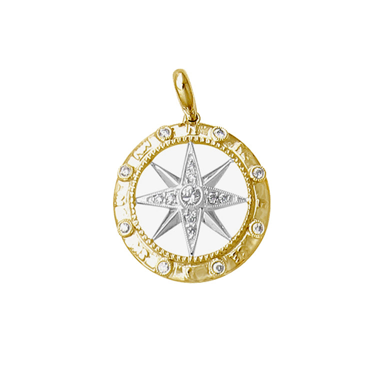 Compass Rose Pendant, 14Kt