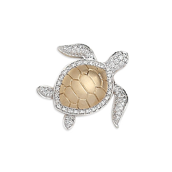 Diamond Turtle Pendant, 14Kt