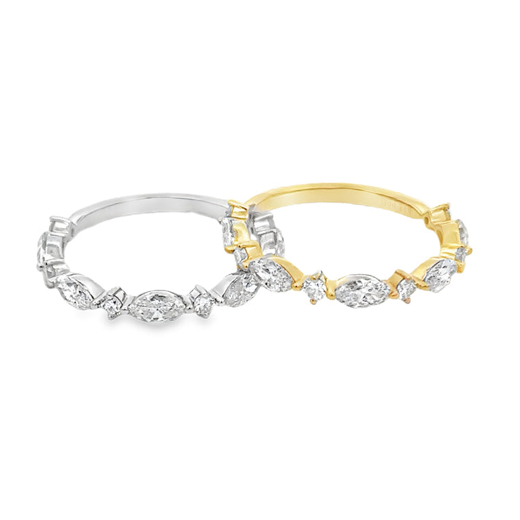 Diamond Stack Band Rings, 14Kt