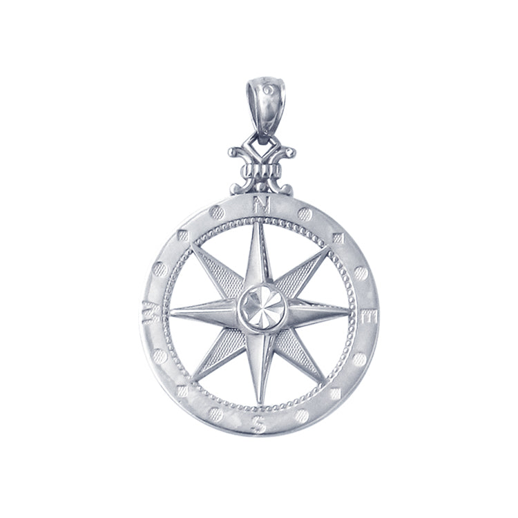 Compass Rose Pendant, 14Kt