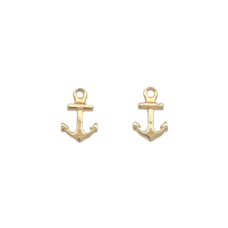 14Kt Yellow Gold Anchor Post earrings.  Dimensions; 1/2" long, 5/16" wide