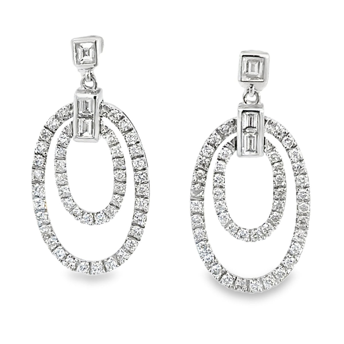 Diamond Drop Earrings, 18Kt