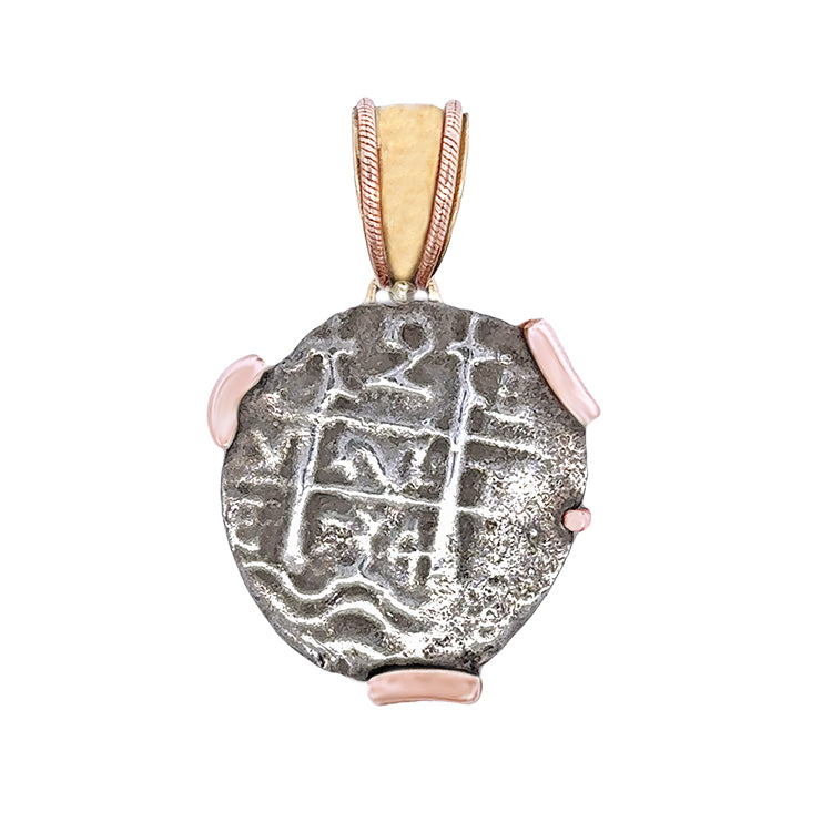 Spanish Silver Cob Coin Pendant - 2 Reales - Princess Louisa