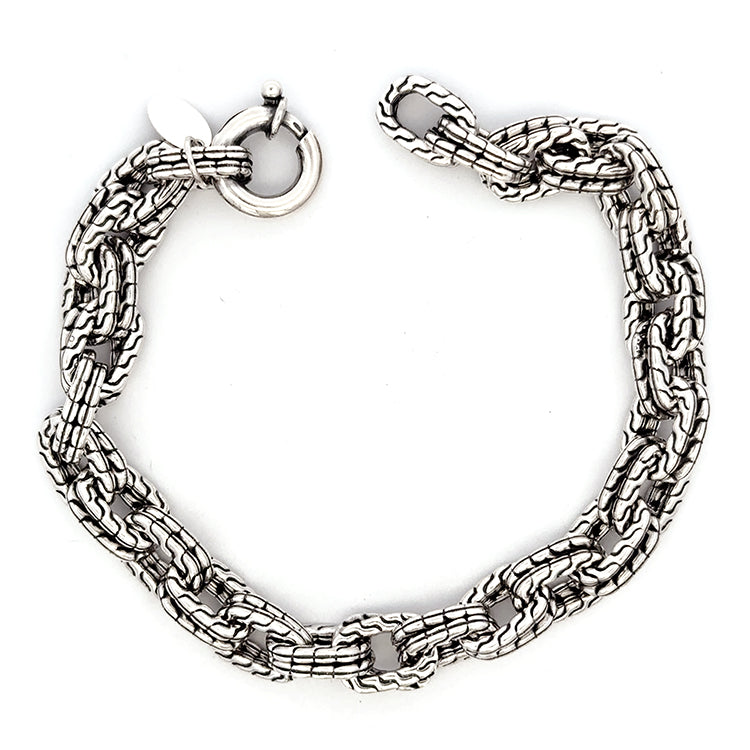 Double Oval Link Bracelet, Sterling Silver