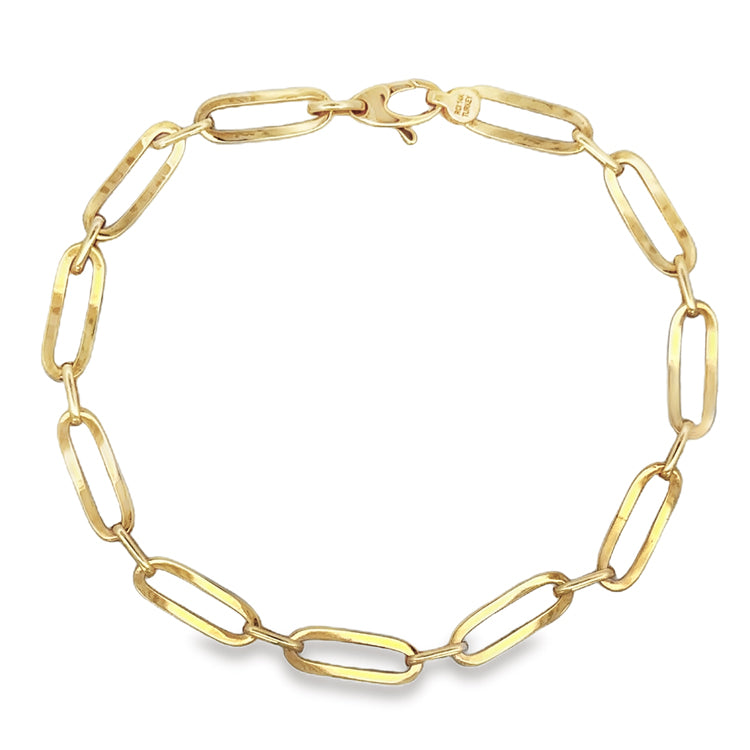 Paperclip Bracelet, 14Kt