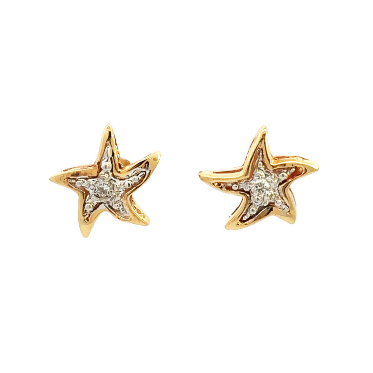 Fish Hook Earrings, 14Kt & Diamonds - Cedar Chest Sanibel