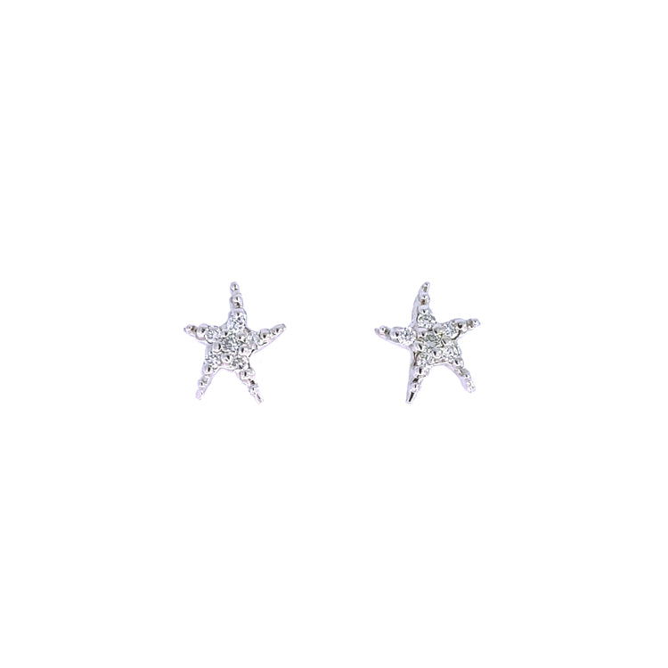 Starfish Earrings, 14Kt &amp; Diamonds