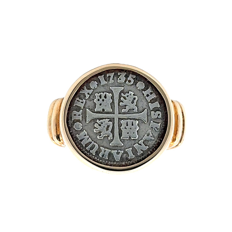 Spanish Cross - Half Real Coin Ring 14Kt