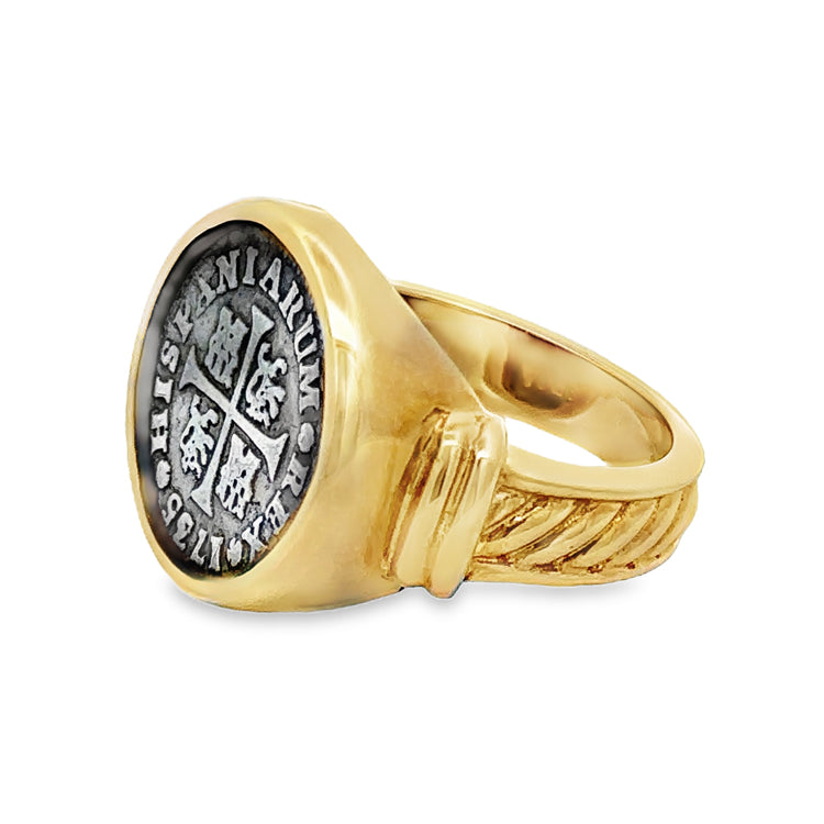 Spanish Cross - Half Real Coin Ring 14Kt