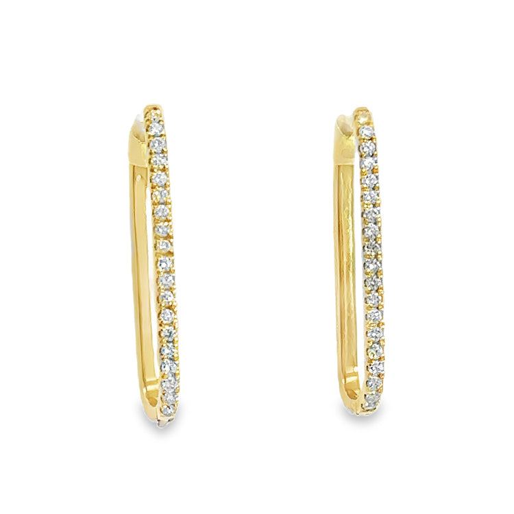 Diamond Hoop Earrings, 14Kt