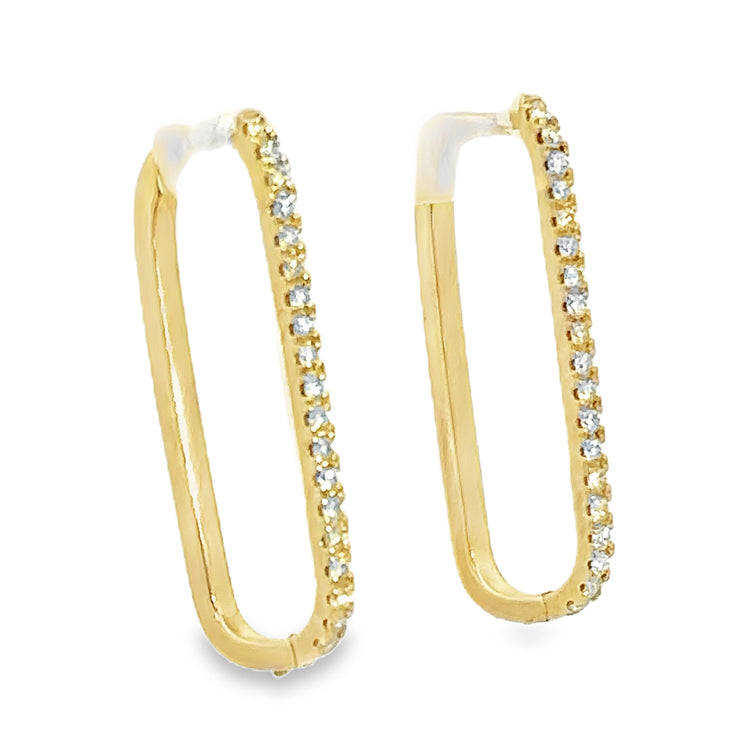 Diamond Hoop Earrings, 14Kt