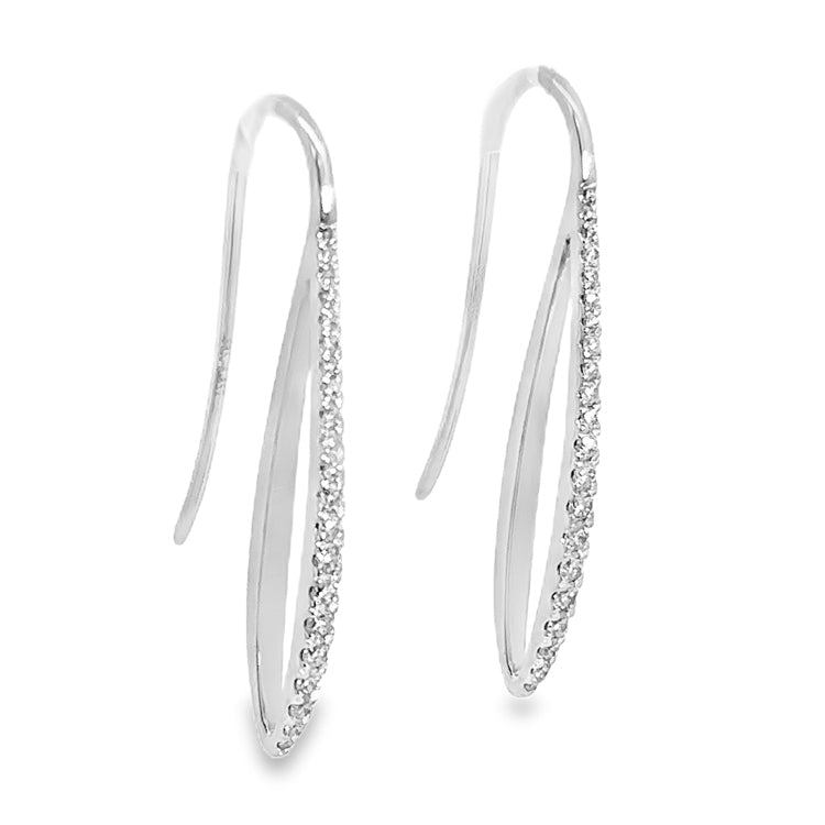 Diamond Ear Wire Earrings, 14Kt