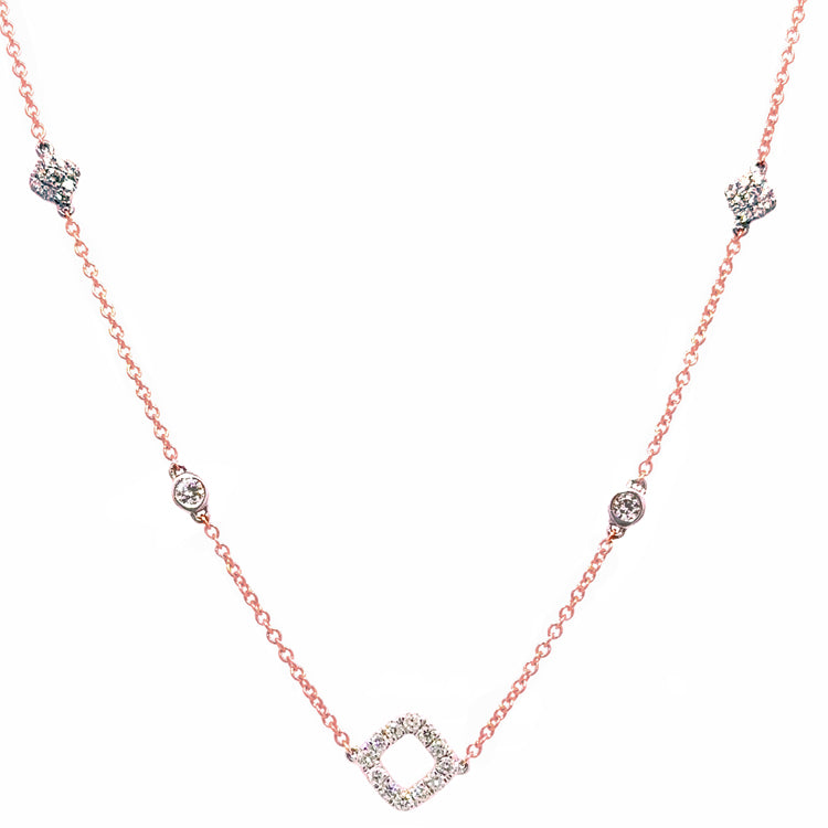 Diamond Station Chain Necklace
