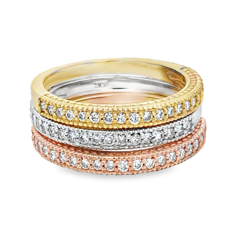 Diamond Stack Band Ring, 14Kt