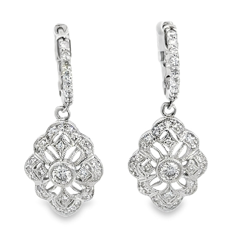 Diamond Dangle Earrings, 14Kt