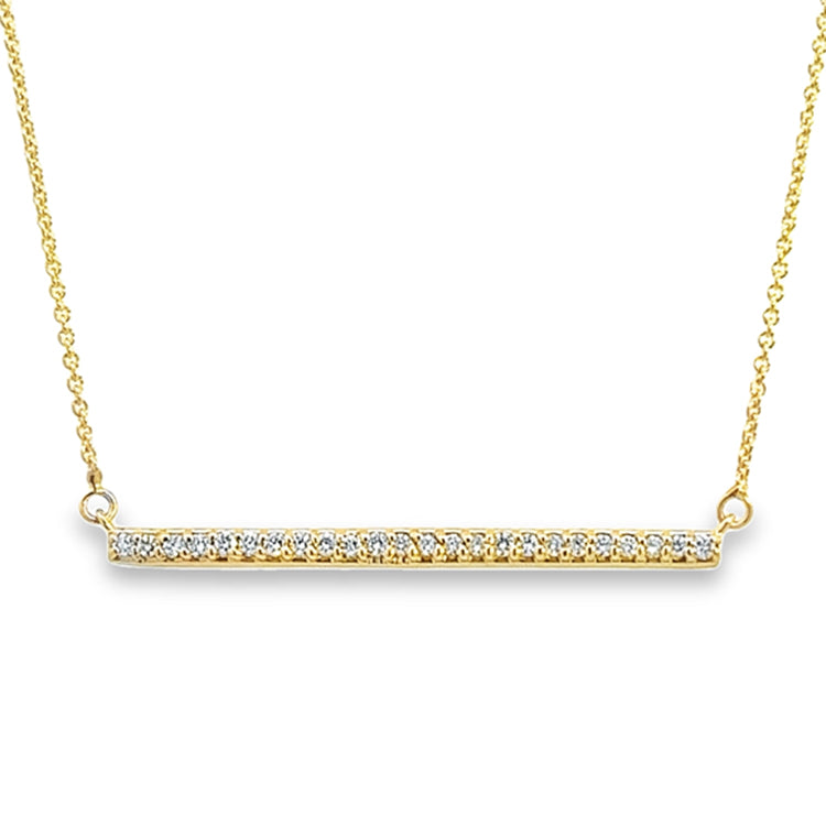 Diamond Bar Necklace, 14Kt