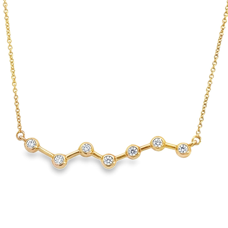 Diamond Bar Necklace, 14Kt