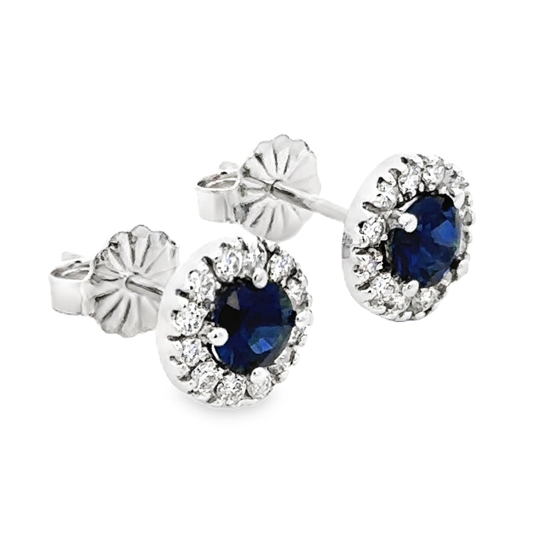 Sapphire and Diamond Earrings, 14Kt