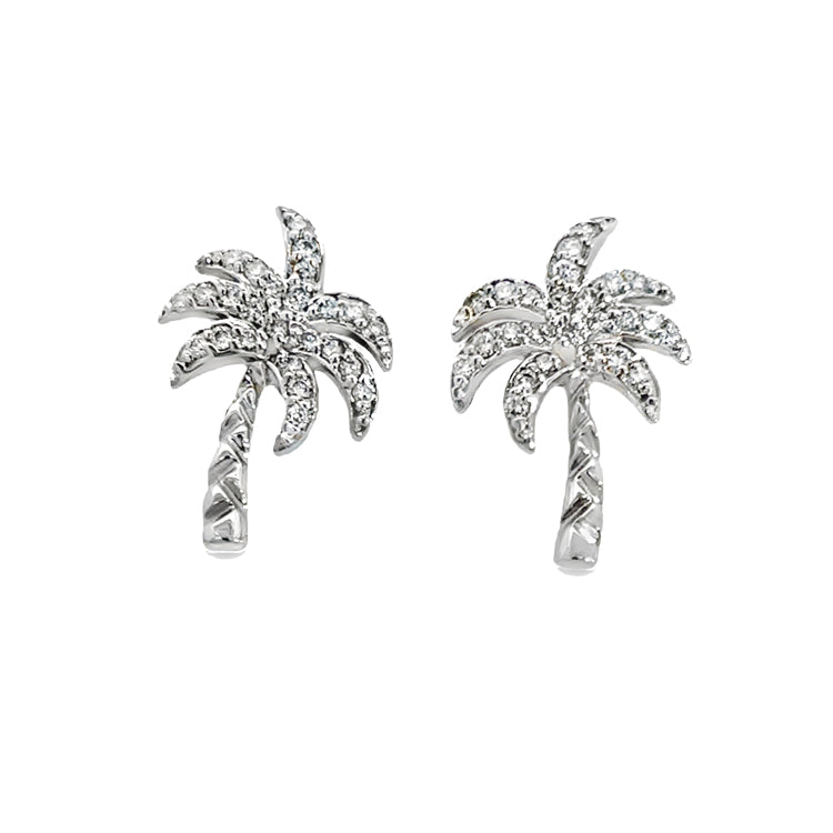 Palm Tree Earrings, 14Kt