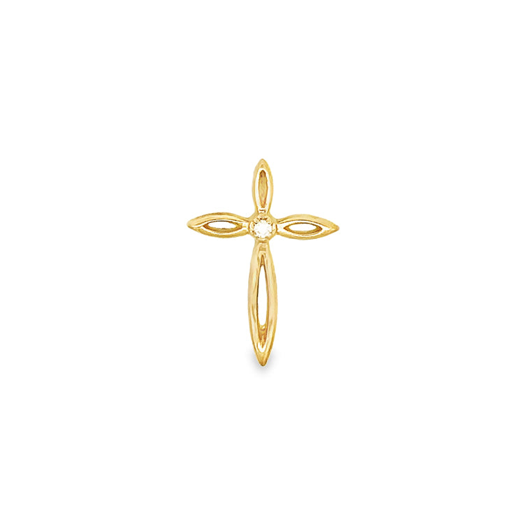 Diamond Cross Pendant, 14Kt