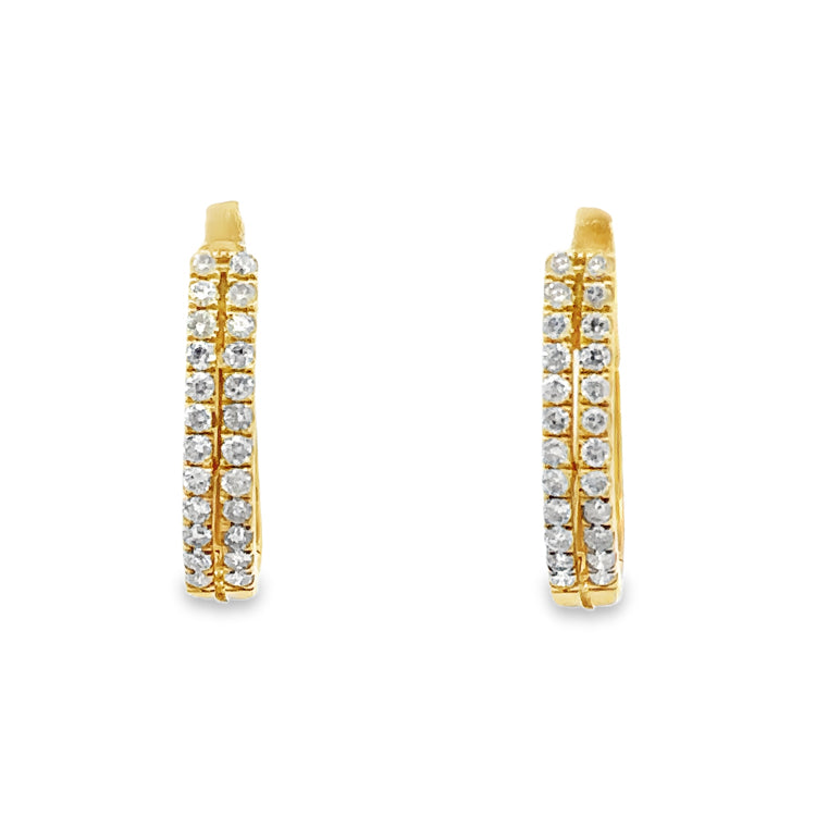 Hoop Earrings, 14Kt &amp; Diamonds