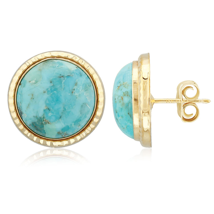 Turquoise Earrings, 14Kt