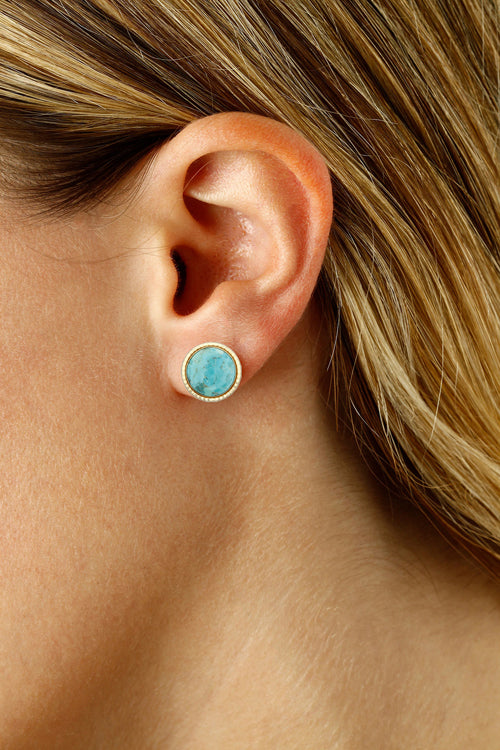 Turquoise Earrings, 14Kt