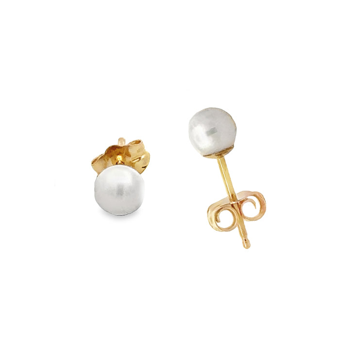 Pearl Stud Earrings, 4mm, 14Kt