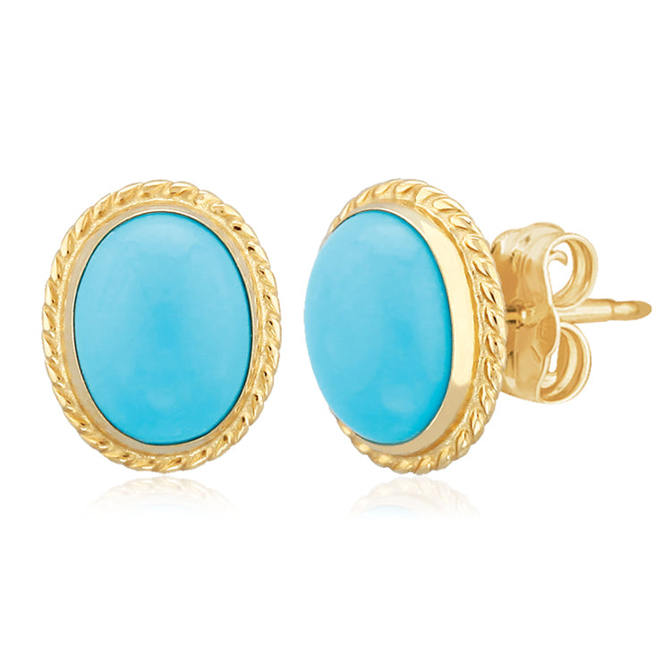 Turquoise Earrings, 14Kt