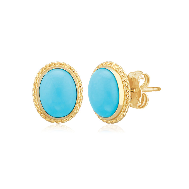 Turquoise Earrings, 14Kt